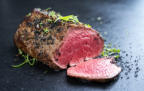 Rare beef fillet served on toasted Turkish prepared by FoodByWayne