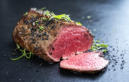 Rare beef fillet served on toasted Turkish prepared by FoodByWayne