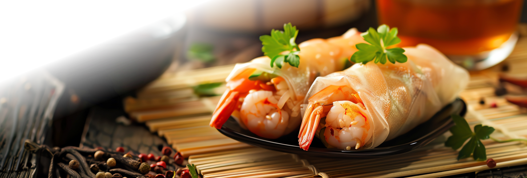 Delicious ricepaper rolls with seafood prepared by FoodByWayne